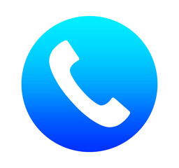 青いグラデーションの電話マーク