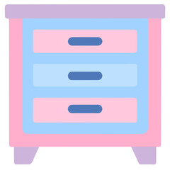 Obraz premium Small wooden bedside table with drawers For placing lamps and books​