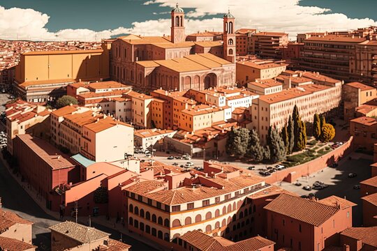 Teruel city medieval view Aerial Spain Aragon, Teruel,