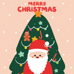 hand drawing cartoon Christmas card, wallpaper, background. cute Christmas wallpaper