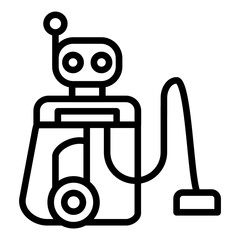 Robotic Vacuum Cleaner Icon Style