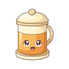 Cute Coffee Character Design Illustration