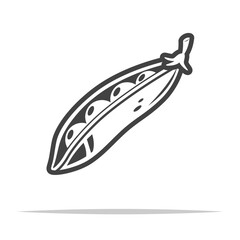 Peas in pod icon transparent vector isolated