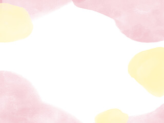 ピンクと黄色のふんわりフレーム