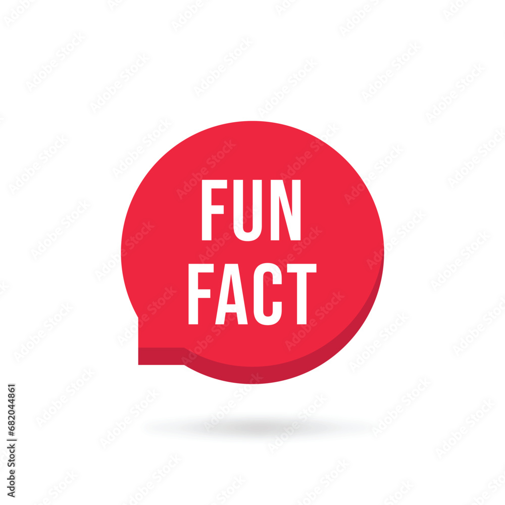 Poster simple red fun fact speech bubble. concept of did you know message like curiosity banner. flat carto