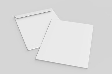 Large Size Kraft Envelope template, 3d illustration.