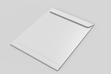 Large Size Kraft Envelope template, 3d illustration.