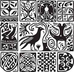 celtic mural elements ornaments knots icon set - obrazy, fototapety, plakaty