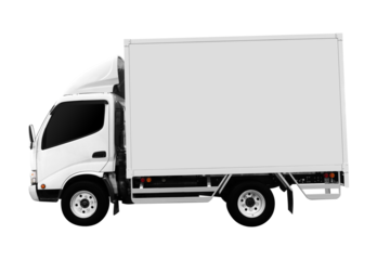 Side view white truck