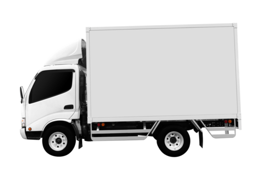 Side view white truck