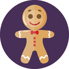 Ginger bread man isolated vector illustration