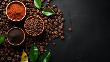Foto op Plexiglas coffee beans on a wooden background © meysam