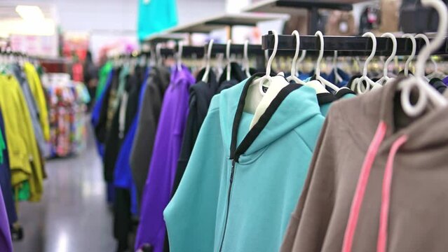 Clothing store, pieces, suits, textiles.