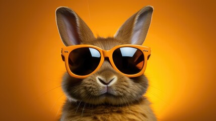 Cute rabbit wearing sunglasses