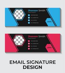 vector email signature design and professional Facebook banner template. with 2 colors