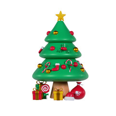 Naklejka premium 3d pine tree christmas