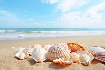 貝殻と海辺のイメージ01