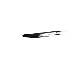black acrylic ink brush stroke smear splatter on transparent png background