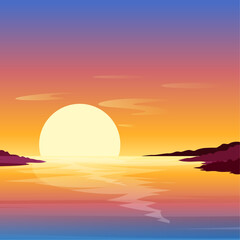 summer landscape beach sunset landscape sunrise background