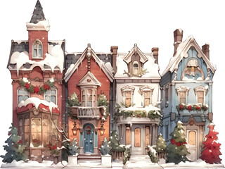 illustration of Christmas Village