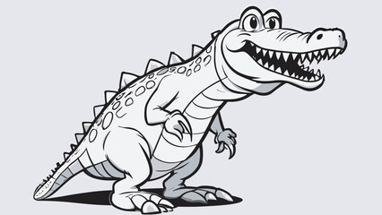 Fototapeta premium Crocodile cartoon character illustration vector image. Aligator wild design graphic design image