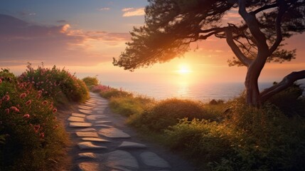path into sunset