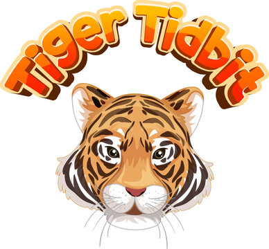 Cute Animals: Funny Pun of Word Tiger Tidbit with Tiger Cartoon