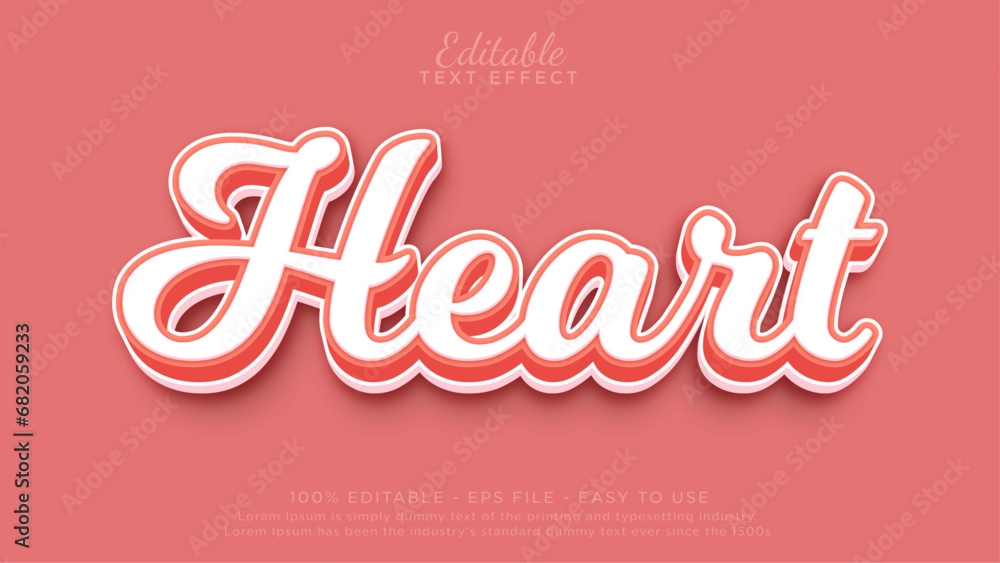 Poster editable text effects - heart text effect style template