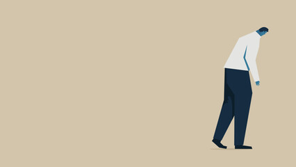 Vector illustration of a disappointed businessman. - obrazy, fototapety, plakaty