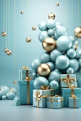 christmas gift box with snowflakes