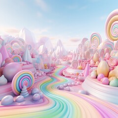Candyland very beautiful rainbow pieces of candy pastel colors
