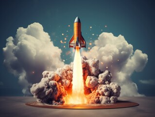 Venture Beginnings: Illustrating the Concept of Initiating a New Business Illustration Generative AI