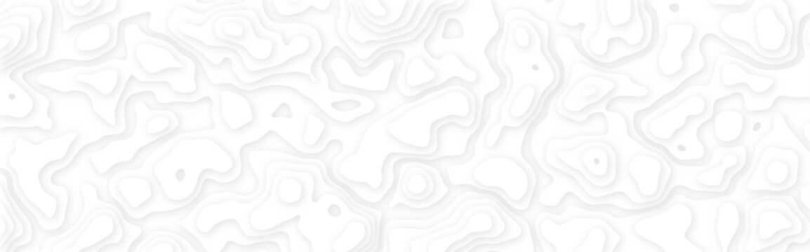 Vector typographic illustration. White paper cut decoration textured with wavy layers 3d topography relief background.
