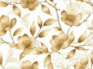 ilustración de flores doradas