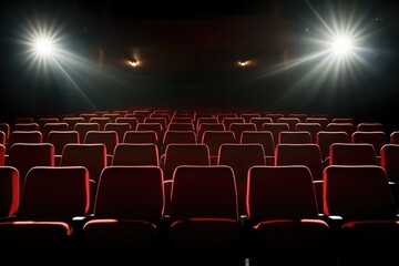 Fototapeta na wymiar well-lit auditorium seats suggesting viewer anticipation