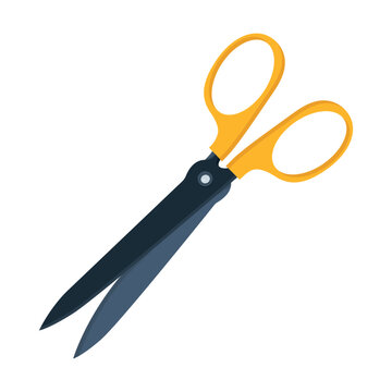 Vector image of a repair tool in a cartoon style. Scissors. Concept of construction and housework. A team of custom builders. Elements for your design. Saw, hammer, etc.