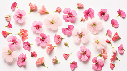 Set of pink flowers