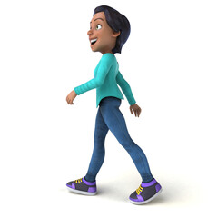 Fun 3D cartoon asian teenage girl