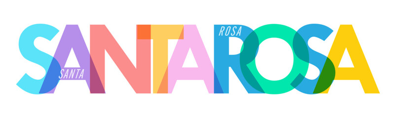 SANTA ROSA. The name of the city on a white background. Vector design template for poster, postcard, banner