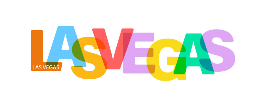 LAS VEGAS. Lettering on a white background. Vector design template for poster, map, banner