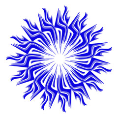 Blue tribal mandala icon with shadow. Perfect for logos, icons, items, tattoos, stickers, posters, banners, clothes, hats