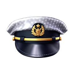 marine captain hat isolated on white background