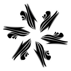 Black tribal mandala icon with shadow. Perfect for logos, icons, items, tattoos, stickers, posters, banners, clothes, hats