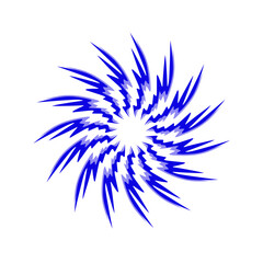 Blue tribal mandala icon with shadow. Perfect for logos, icons, items, tattoos, stickers, posters, banners, clothes, hats