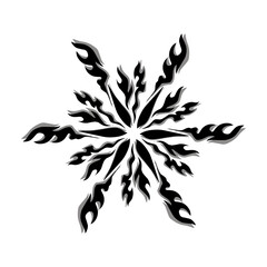 Black tribal mandala icon with shadow. Perfect for logos, icons, items, tattoos, stickers, posters, banners, clothes, hats