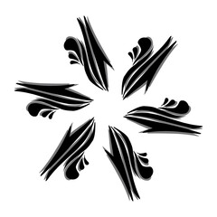 Black tribal mandala icon with shadow. Perfect for logos, icons, items, tattoos, stickers, posters, banners, clothes, hats