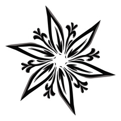 Black tribal mandala icon with shadow. Perfect for logos, icons, items, tattoos, stickers, posters, banners, clothes, hats