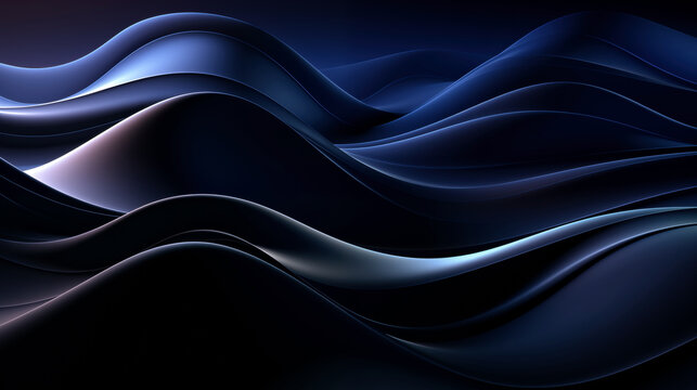 Blue abstract wavy background. 3d illustration.
