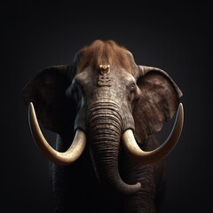 Obraz premium Portrait of a majestic Mammoth with a crown