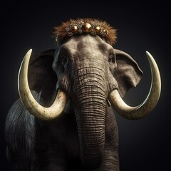 Obraz premium Portrait of a majestic Mammoth with a crown
